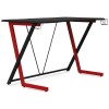 Alphason Furniture Phantom Black and Red Carbon Fibre Effect Gaming Desk