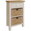 Wittenham Painted Furniture Grey 1 Drawer 2 Basket Cabinet