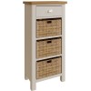 Wittenham Painted Furniture Grey 1 Drawer 3 Basket Cabinet