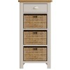 Wittenham Painted Furniture Grey 1 Drawer 3 Basket Cabinet
