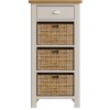 Wittenham Painted Furniture Grey 1 Drawer 3 Basket Cabinet