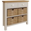 Wittenham Painted Furniture Grey 2 Drawer 4 Basket Cabinet