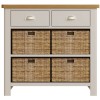 Wittenham Painted Furniture Grey 2 Drawer 4 Basket Cabinet