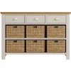 Wittenham Painted Furniture Grey 3 Drawer 6 Basket Cabinet