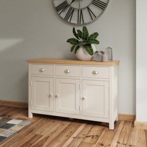 Wittenham Painted Furniture Grey 3 Drawer 3 Door Sideboard