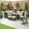 Nova Garden Furniture Cambridge Brown Weave Left Hand Reclining Corner Dining Sofa Set with Rising Table