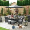 Nova Garden Furniture Cambridge GreyÂ Weave Left Hand Reclining Corner Dining Set with Parasol Hole