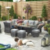 Nova Garden Furniture Cambridge GreyÂ Weave Left Hand Reclining Corner Dining Set with Parasol Hole