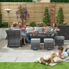 Nova Garden Furniture Cambridge GreyÂ Weave Left Hand Reclining Corner Dining Set with Parasol Hole