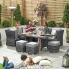 Nova Garden Furniture Cambridge GreyÂ Weave Left Hand Reclining Corner Dining Set with Parasol Hole