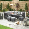 Nova Garden Furniture Cambridge GreyÂ Weave Left Hand Reclining Corner Dining Set with Parasol Hole