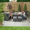 Nova Garden Furniture Cambridge GreyÂ Weave Left Hand Reclining Corner Dining Sofa Set with Rising Table