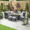 Nova Garden Furniture Cambridge GreyÂ Weave Left Hand Reclining Corner Dining Sofa Set with Rising Table