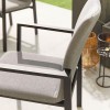 Nova Outdoor Fabric Hugo Light Grey 6 Seat Round Dining Set with Firepit