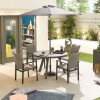 Nova Outdoor Fabric Hugo Light Grey 4 Seat Round Dining Set