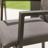 Nova Outdoor Fabric Hugo Dark Grey 6 Seat Rectangular Dining Set with Firepit