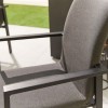 Nova Outdoor Fabric Hugo Dark Grey 6 Seat Rectangular Dining Set with Firepit