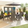 Nova Outdoor Fabric Hugo Dark Grey 4 Seat Round Dining Set