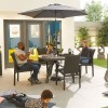 Nova Outdoor Fabric Hugo Dark Grey 4 Seat Round Dining Set