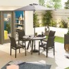 Nova Outdoor Fabric Hugo Dark Grey 4 Seat Round Dining Set