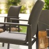 Nova Outdoor Fabric Hugo Dark Grey 8 Seat Round Dining Set with Firepit