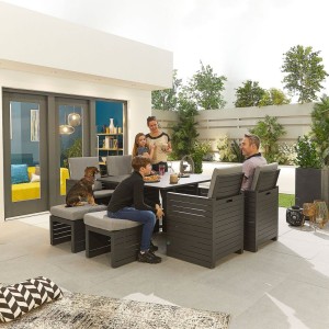 Nova Garden Furniture Adria Grey Frame Aluminium 4 Seat Cube Set Nova Garden Furniture Adria Grey Frame Aluminium 4 Seat Cube Set