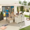 Nova Garden Furniture Adria White Frame Aluminium 4 Seat Cube Set