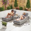 Nova Garden Furniture Madison White Wash Rattan Sun Lounger Set