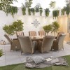 Nova Garden Furniture Carolina Willow Rattan 8 Seat Oval Dining Set with Fire Pit