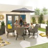 Nova Outdoor Fabric Genoa Light Grey 6 Seat Round Dining Set