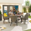 Nova Outdoor Fabric Genoa Light Grey 6 Seat Round Dining Set