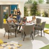 Nova Outdoor Fabric Genoa Light Grey 6 Seat Round Dining Set