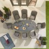 Nova Outdoor Fabric Genoa Light Grey 8 Seat Oval Dining Set