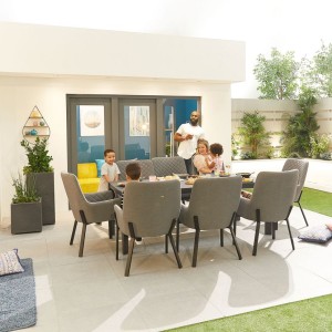 Nova Outdoor Fabric Genoa Light Grey 8 Seat Rectangular Dining Set Nova Outdoor Fabric Genoa Light Grey 8 Seat Rectangular Dining Set