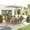 Nova Outdoor Fabric Genoa Light Grey 8 Seat Rectangular Dining Set