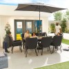 Nova Outdoor Fabric Genoa Dark Grey 8 Seat Rectangular Dining Set