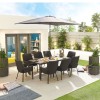 Nova Outdoor Fabric Genoa Dark Grey 8 Seat Rectangular Dining Set