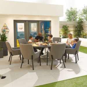 Nova Outdoor Fabric Genoa Light Grey 8 Seat Round Dining Set Nova Outdoor Fabric Genoa Light Grey 8 Seat Round Dining Set