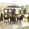 Nova Outdoor Fabric Genoa Dark Grey 6 Seat Round Dining Set