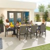 Nova Outdoor Fabric Hugo Light Grey 8 Seat Rectangular Dining Set