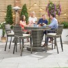 Nova Garden Furniture Henley Brown Rattan 6 Seat Round Bar Set with Ice Bucket