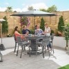 Nova Garden Furniture Henley Grey Rattan 6 Seat Round Bar Set with Ice Bucket