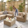 Nova Garden Furniture Chelsea Willow Rattan 4A Corner Sofa Set with Coffee Table