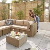 Nova Garden Furniture Chelsea Willow Rattan 4A Corner Sofa Set with Coffee Table