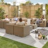 Nova Garden Furniture Chelsea Willow Rattan 4A Corner Sofa Set with Coffee Table