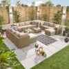 Nova Garden Furniture Chelsea Willow Rattan 4A Corner Sofa Set with Coffee Table