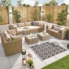 Nova Garden Furniture Chelsea Willow Rattan 4A Corner Sofa Set with Coffee Table