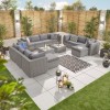 Nova Garden Furniture Chelsea White Wash Rattan 4A Corner Sofa Set with Coffee Table