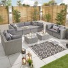 Nova Garden Furniture Chelsea White Wash Rattan 4A Corner Sofa Set with Coffee Table