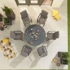 Nova Outdoor Fabric Hugo Light Grey 6 Seat Round Dining Set